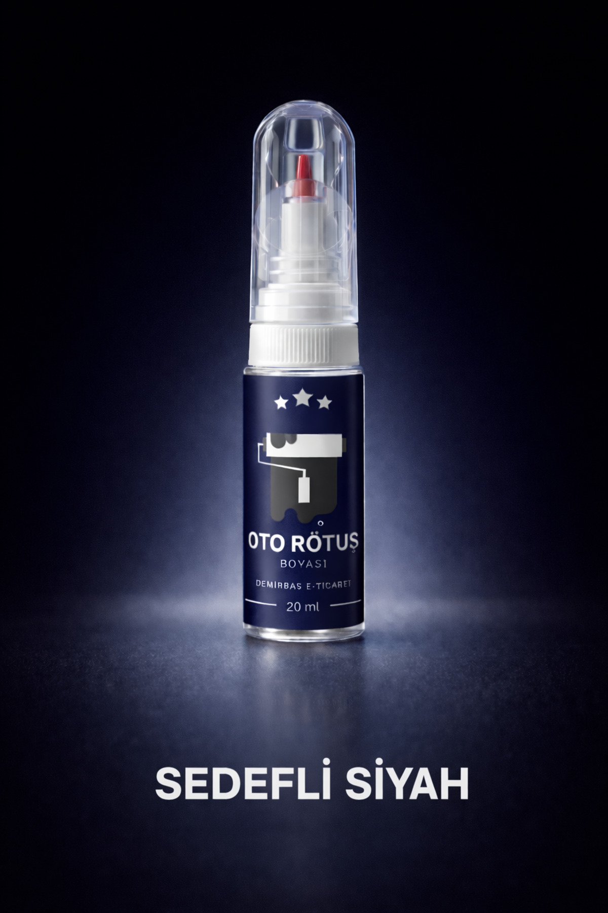 676 Pearl Black Sedefli Siyah Oto Rötuş Boyası – İğneli ve Fırçalı Kalem Şişe – Çizik Giderici 20 ml