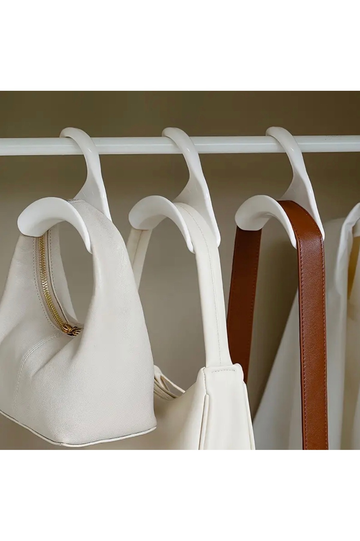 1 ADET - Çanta Askısı Dolap Askılığı Tekli Askı Aparatı – Plastik Çanta Şapka Kemer Düzenleyici