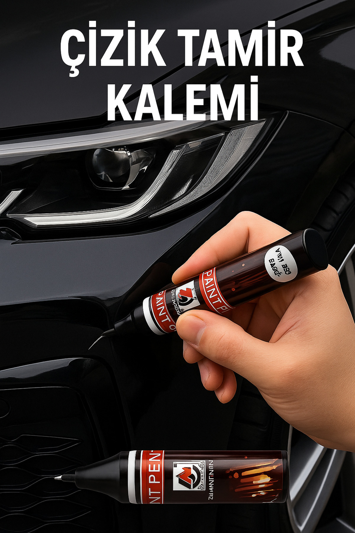 Beyaz Araba Çizik Giderici Boya Kalemi — Su Geçirmez Oto Rötuş Kalemi