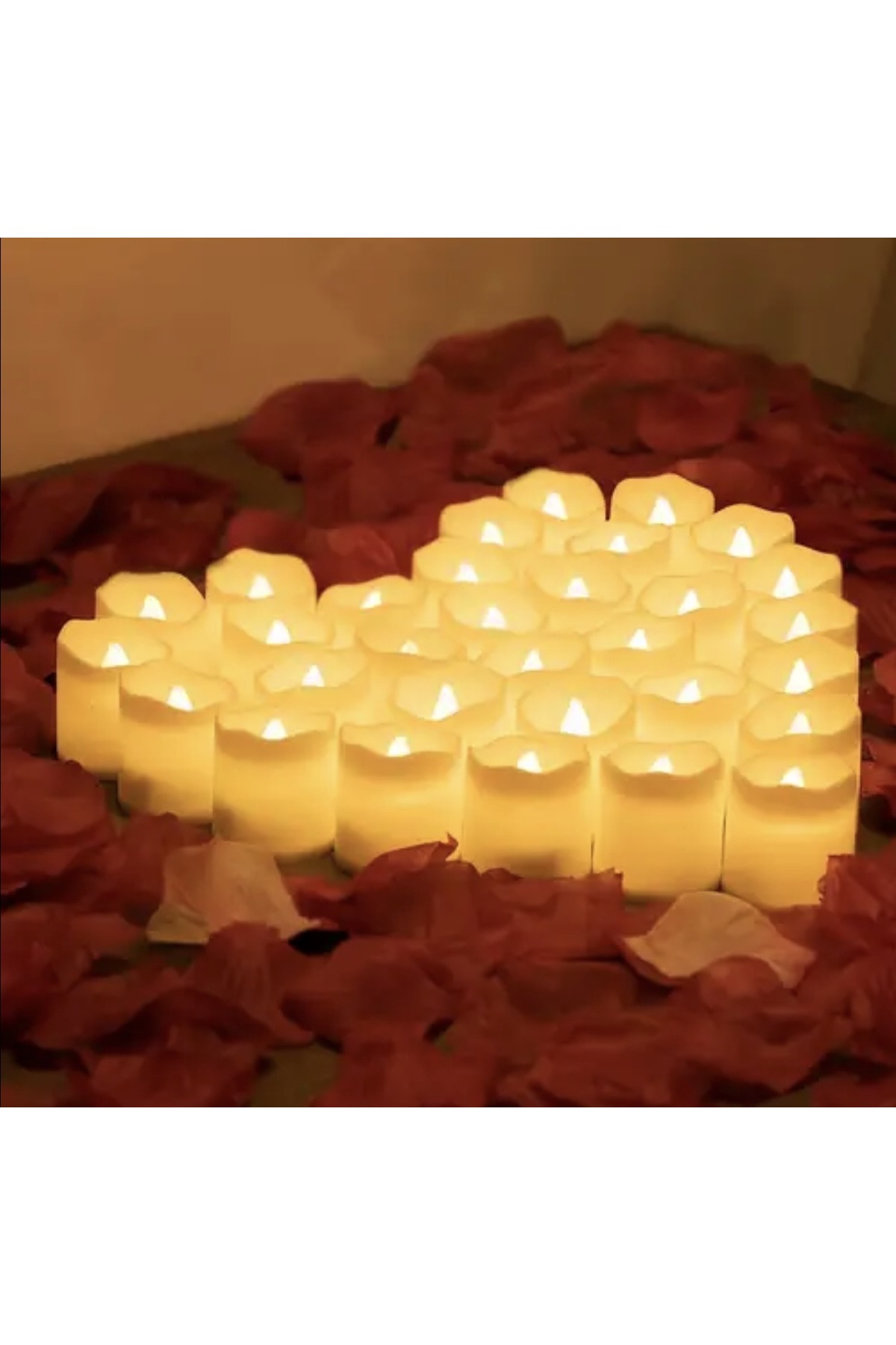 4 Adet Gerçekçi Alevsiz LED Mum Seti - Sıcak Sarı Işıklı, Pilli Dekoratif Işık Mum - Romantik Ortam