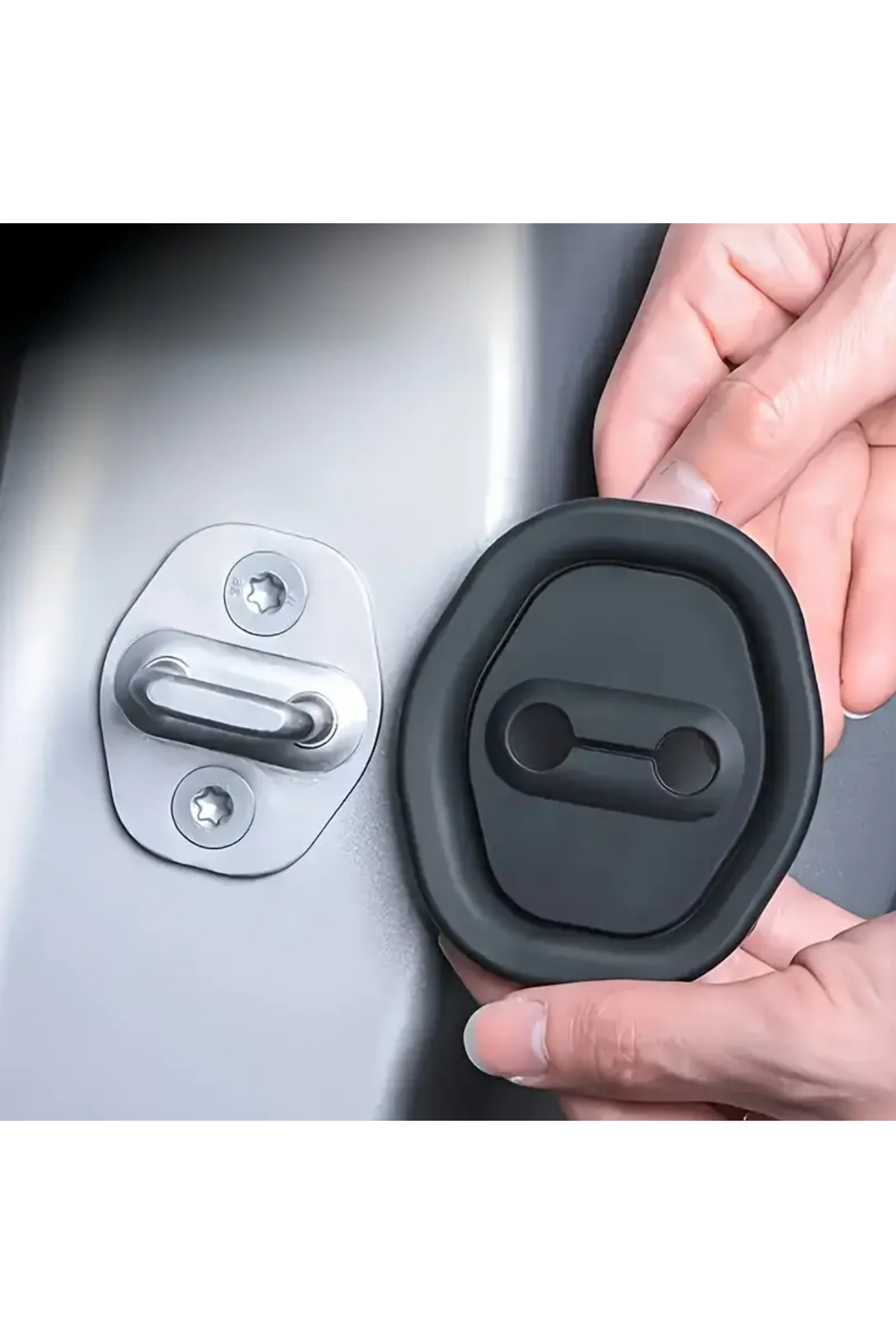 4 Adet Araç Kapı Kilidi Koruyucu – Silikon Şok Emici Yastık, Gürültü Azaltıcı, Çarpma Önleyici