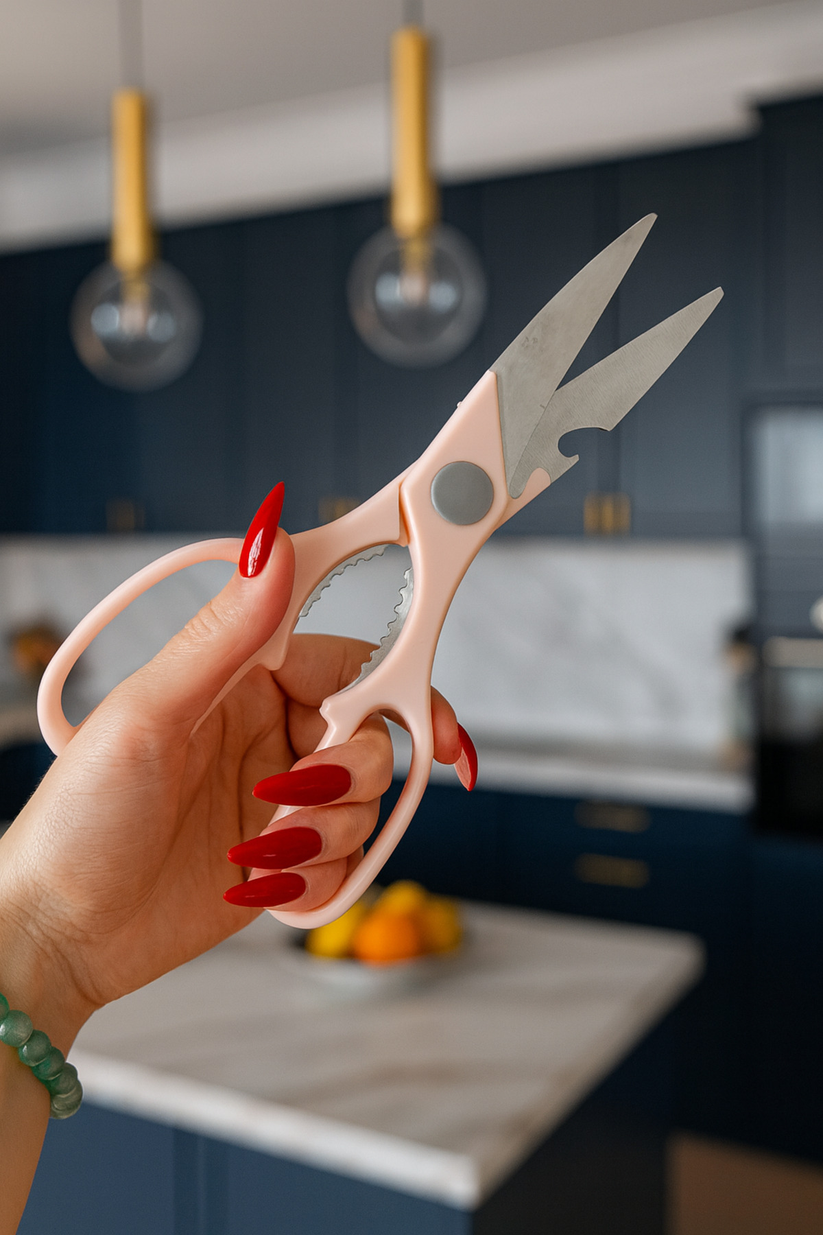 Çok Amaçlı Paslanmaz Çelik Mutfak Makası – Et, Tavuk, Balık, Sebze ve Şişe Açacağı Özellikli