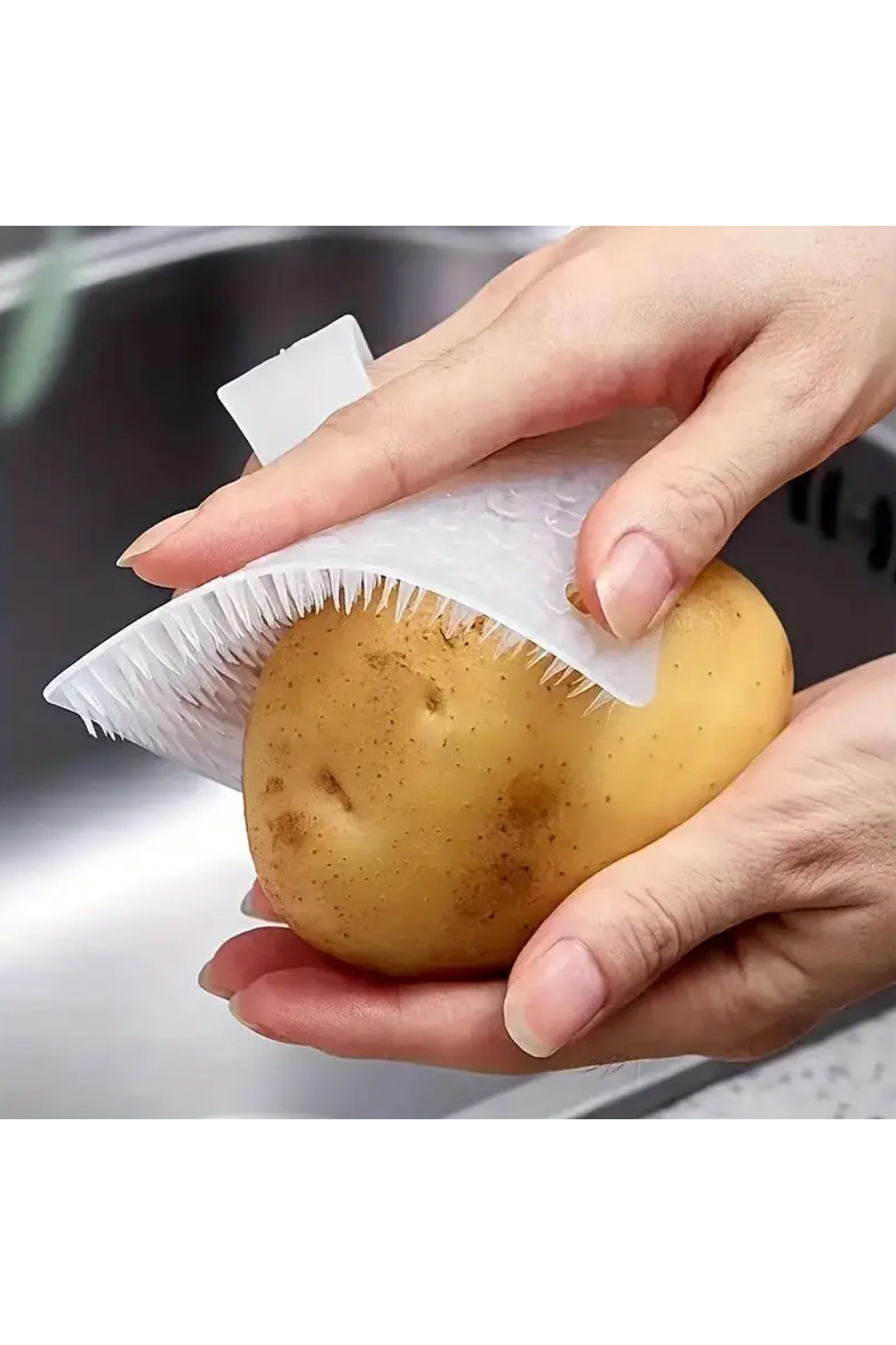 Çok Amaçlı Silikon Mutfak Temizleme Fırçası – Sebze ve Meyve Yıkama Eldiveni