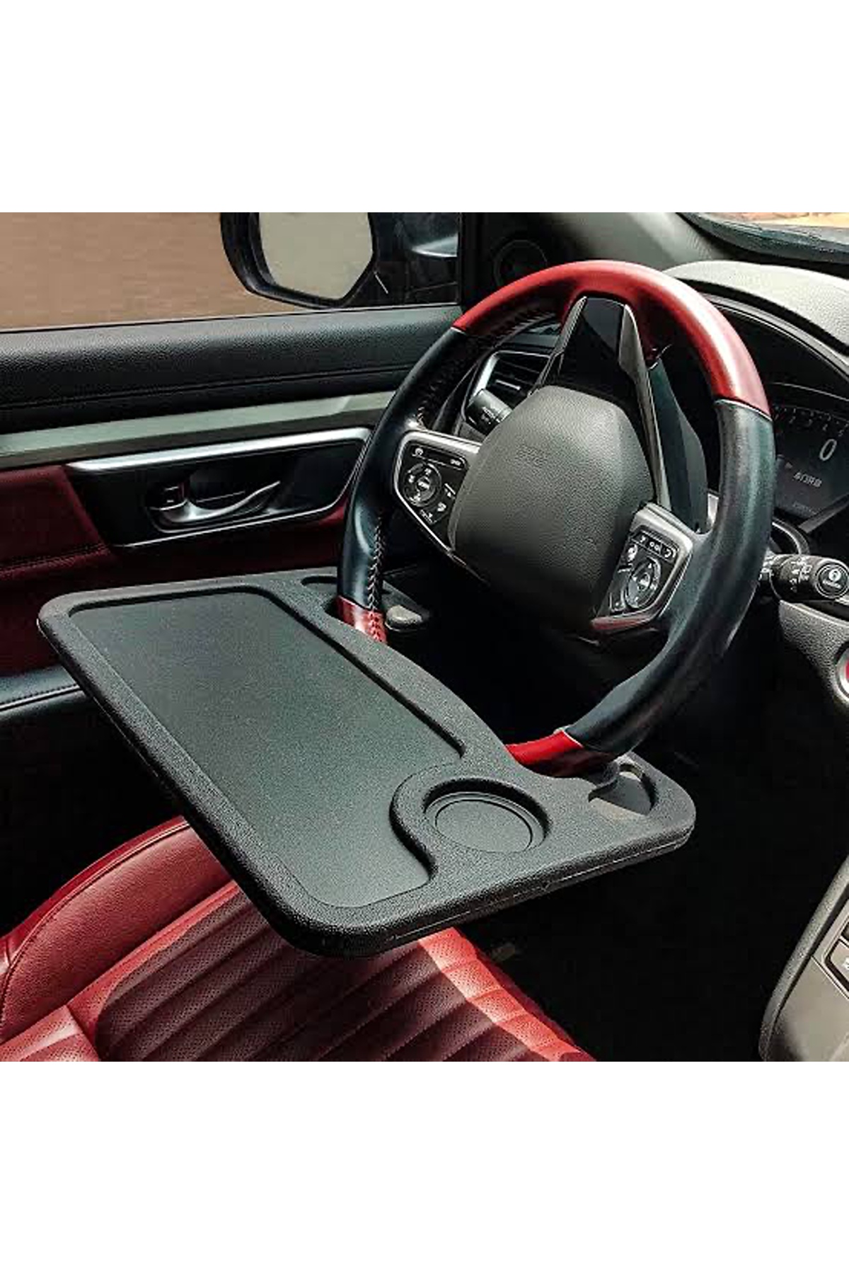 28x42 cm Araç Direksiyon Tepsisi – Laptop, Yemek ve İçecek Masası + Telefon Standı