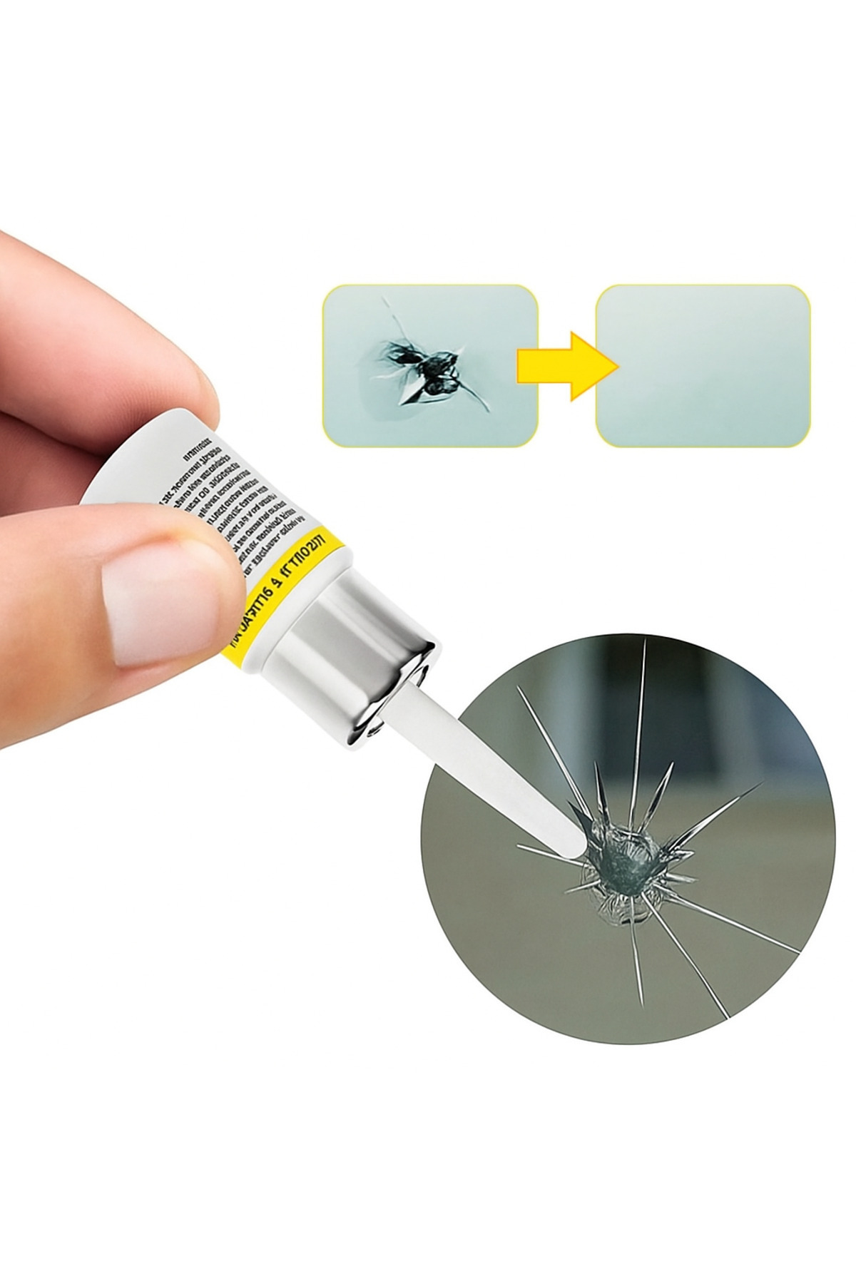 Araba Ön Cam Çizik ve Çatlak Tamir Kiti – 3’lü Set Hızlı Onarım Reçinesi, Kolay Uygulama