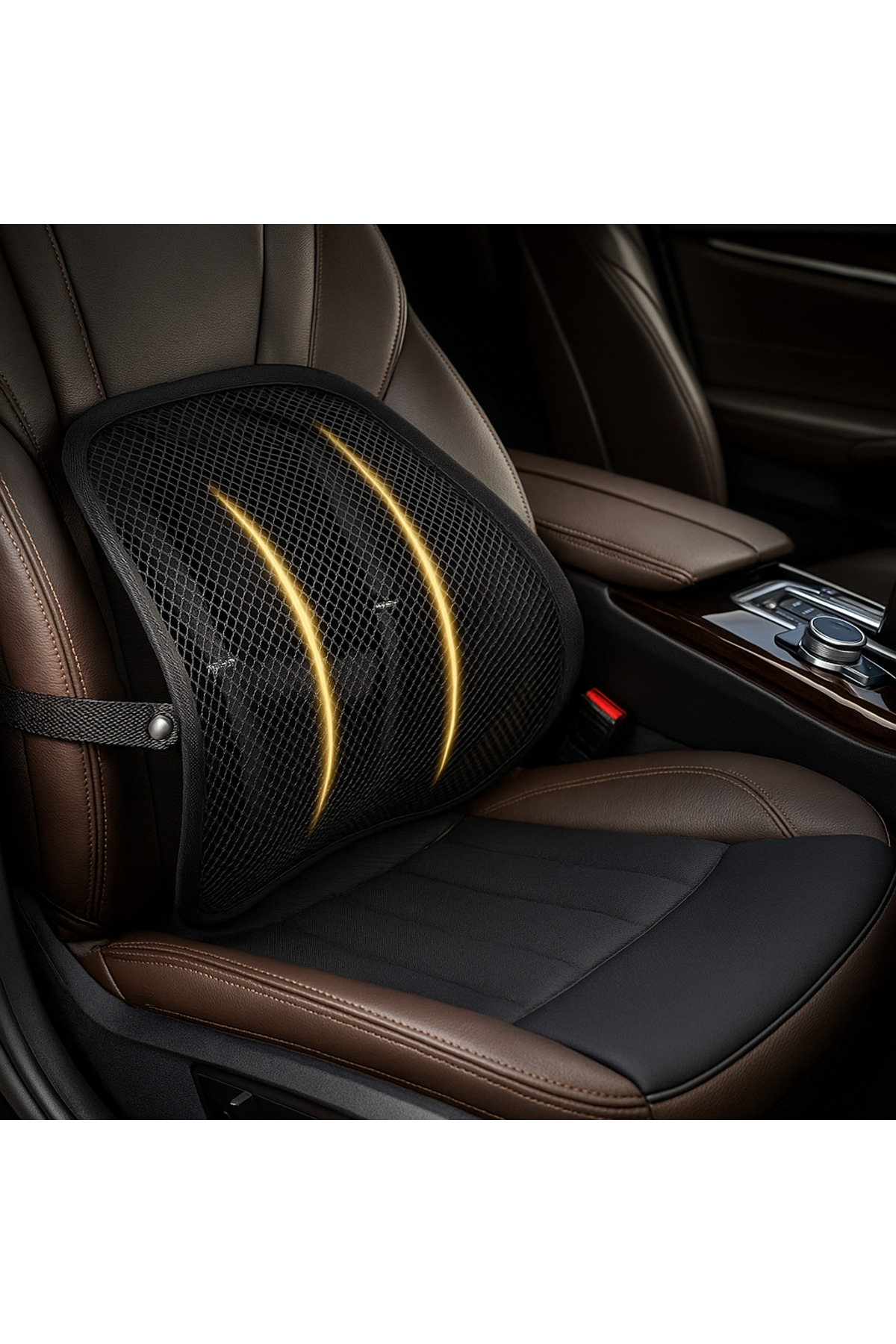 Fileli Bel Desteği Minderi - Ergonomik Sırt Yastığı | Araba ve Ofis Sandalyeleri İçin Nefes Alabilir