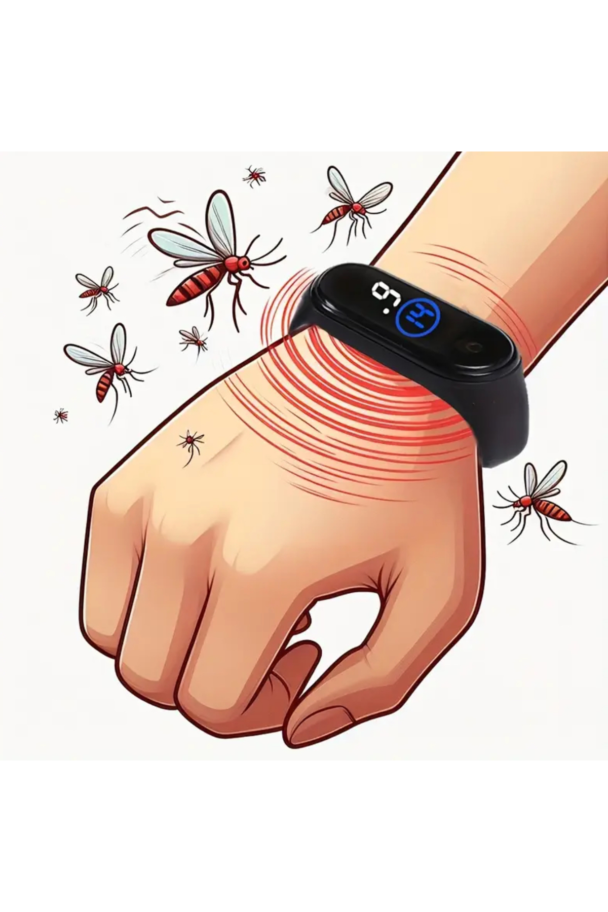 Sivrisinek Kovucu Akıllı Bileklik – Kinetik Moleküler Teknoloji - Şarj Gerektirmez
