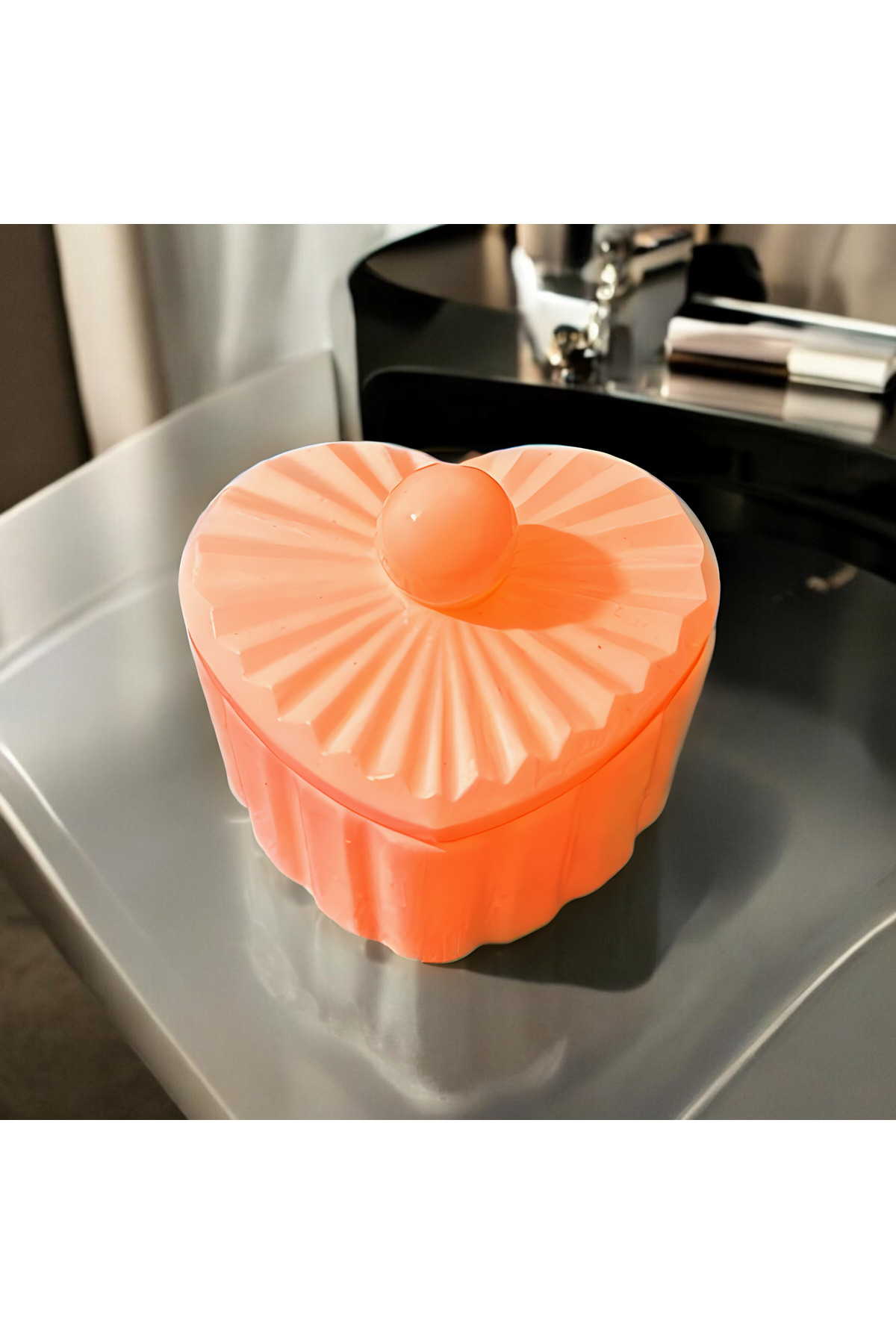 Kalp Şeklinde Takı Kutusu Organizer – 8x7x4 cm Mücevher ve Aksesuar Saklama Kabı