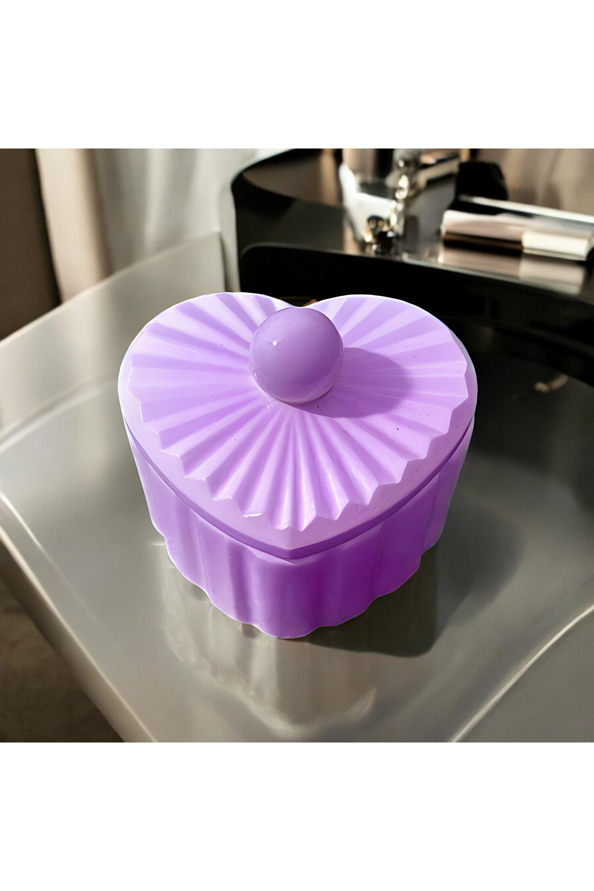 Kalp Şeklinde Takı Kutusu Organizer – 8x7x4 cm Mücevher ve Aksesuar Saklama Kabı