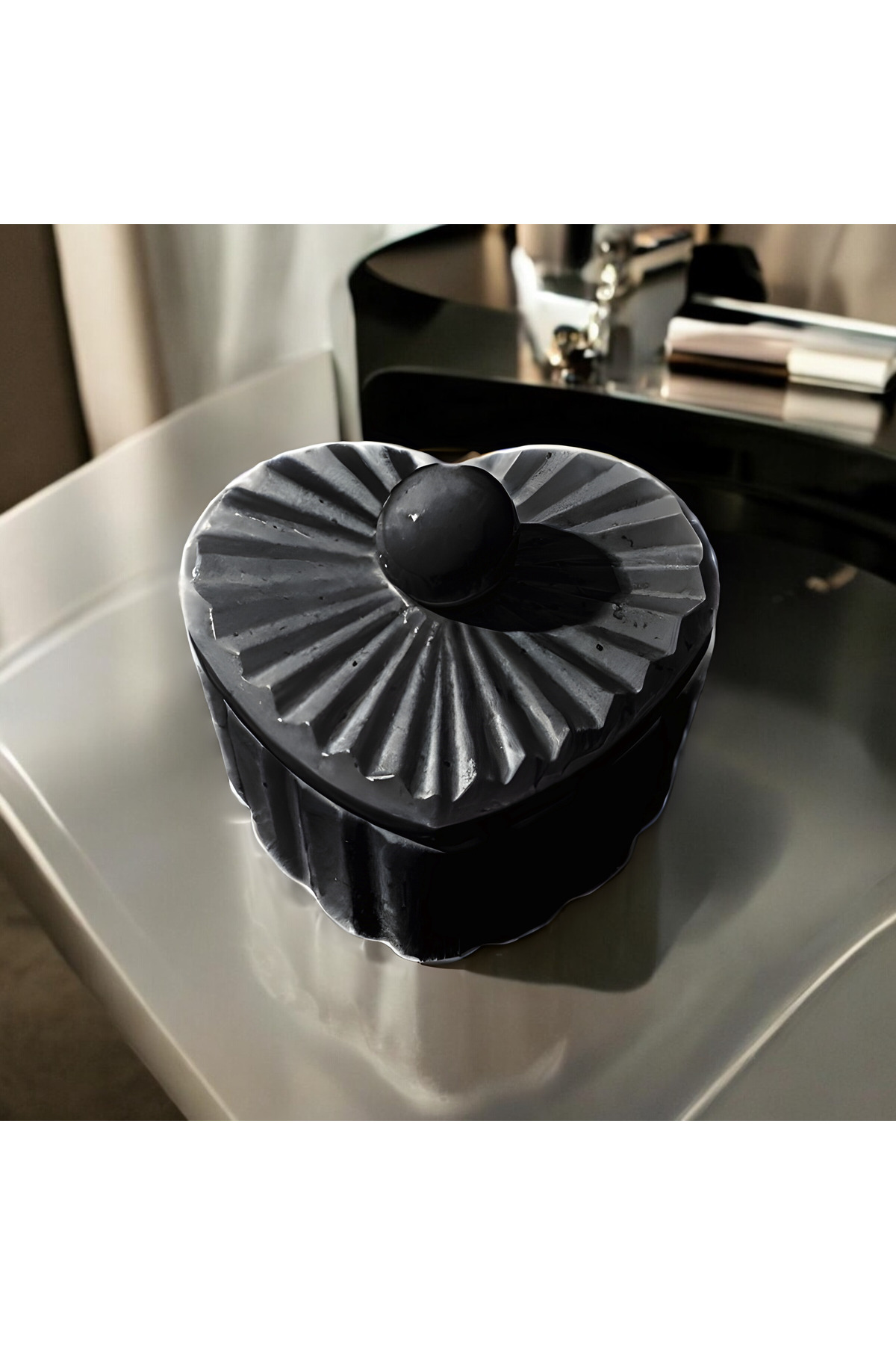 Kalp Şeklinde Takı Kutusu Organizer – 8x7x4 cm Mücevher ve Aksesuar Saklama Kabı