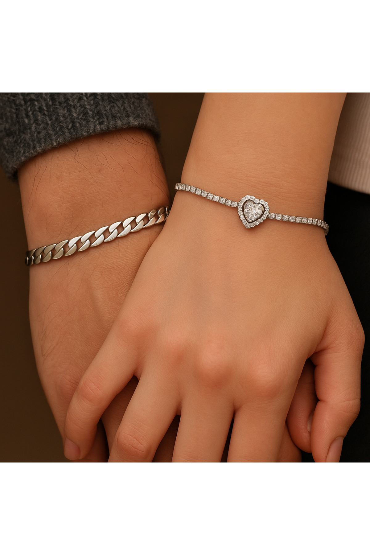 Paslanmaz Çelik Sevgili Çift Bileklik Seti – Şık ve Dayanıklı Tasarım