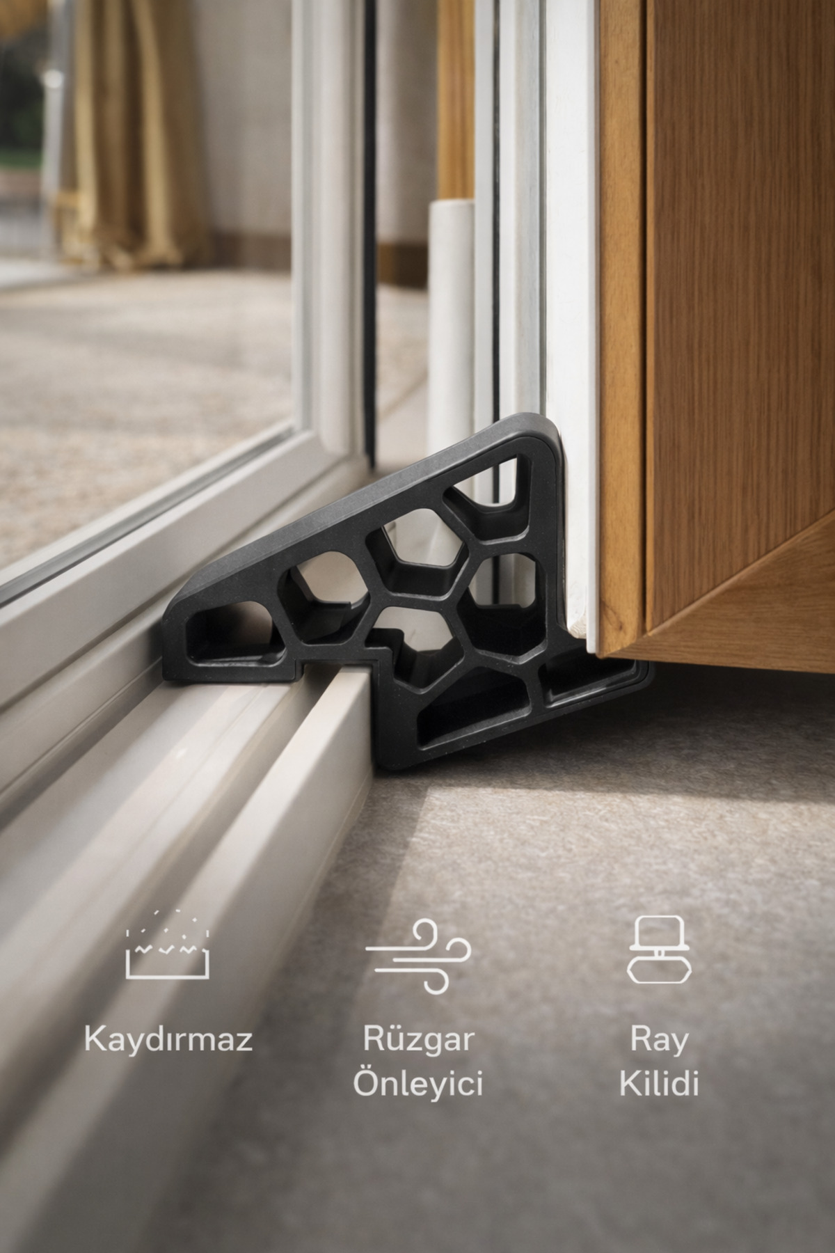 Pencere Stoperi – Balkon Cam Kapı Rüzgar Önleyici Kaydırmaz Kapı Durdurucu