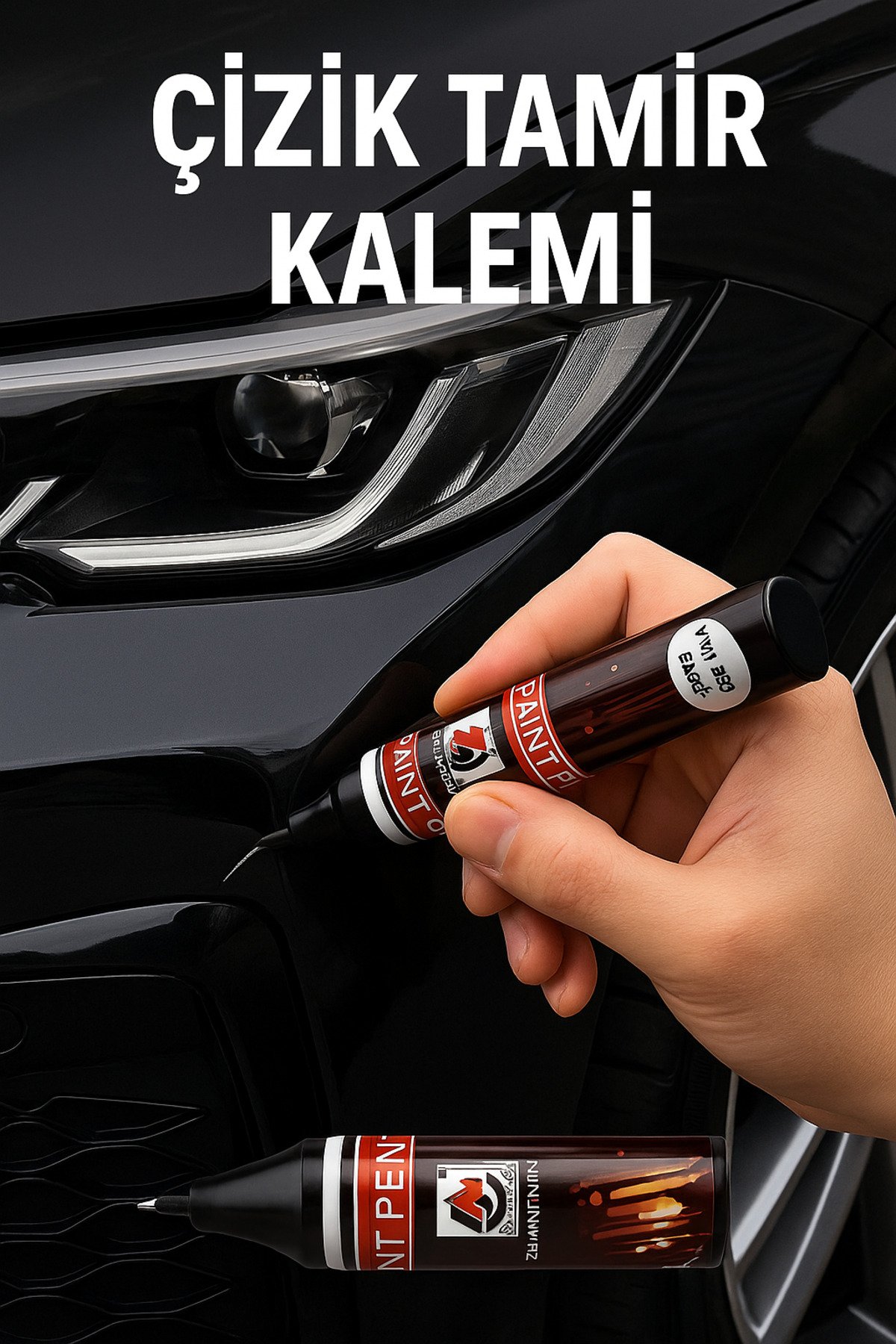 RQH Demir Mavisi İğneli Fırçalı Oto Rötuş Boyası Araç Çizik Tamir Kalemi Kaporta Boya Rötuş Kalemi